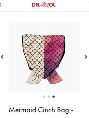 Del Sol Mermaid Tail Color Change Drawstring Backpack Bag UV Reactive